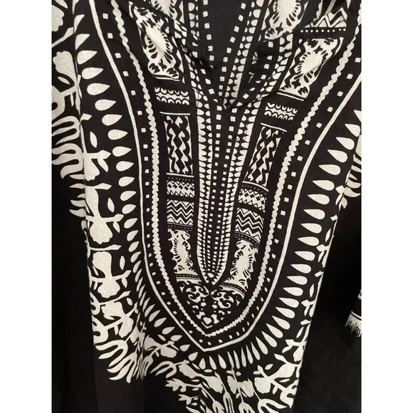 Dupsies Black & White Dashiki Kaftan - L - Picture 4 of 7